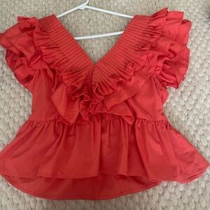 Boutique Shirt!! Ruffles & orange!